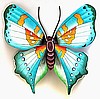 Butterfly Wall Decor,Outdoor Wall Decor - Handcrafted Painted Metal Wall Hanging 21"