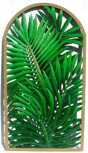 Decorative Hand Painted Metal Tropical Plant Wall Art Colorful Decor In A Variety Of Styles - Tropical Wall Decor Palm